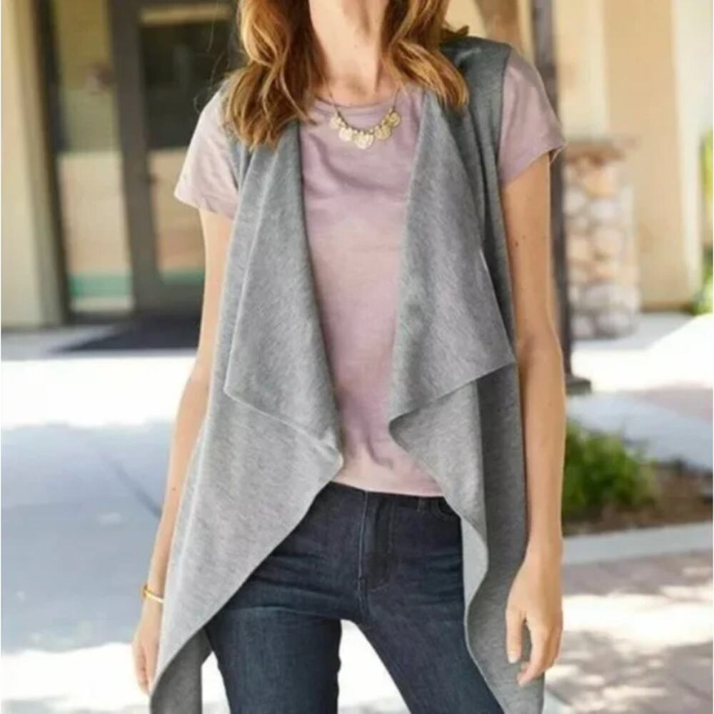 Matilda Jane Count It Out gray waterfall vest (Size L) - Picture 4 of 11